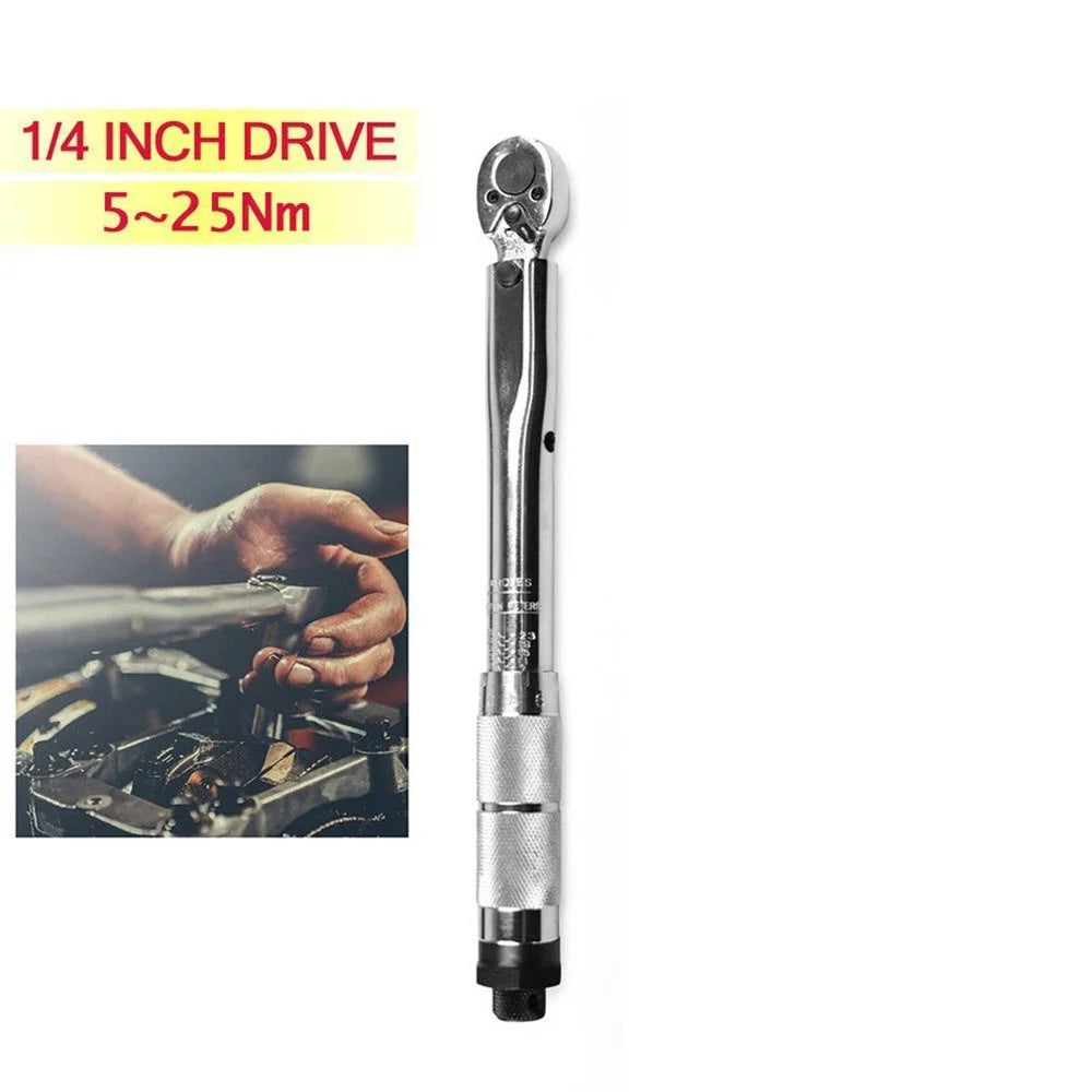 1/4-Inch DR 5-25Nm Drive Click Torque Wrench High Precision Adjustable Bike Torque Wrenches Car Repairing Tool Calibrated with Storage Case - 7