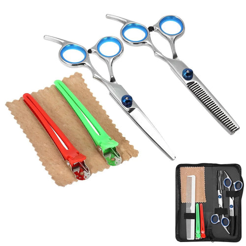 7-in-1 Professional Hair Cutting Scissors Set Hairdressing Tool Salon Home Barber Shears Hair Thinning Kit - 1