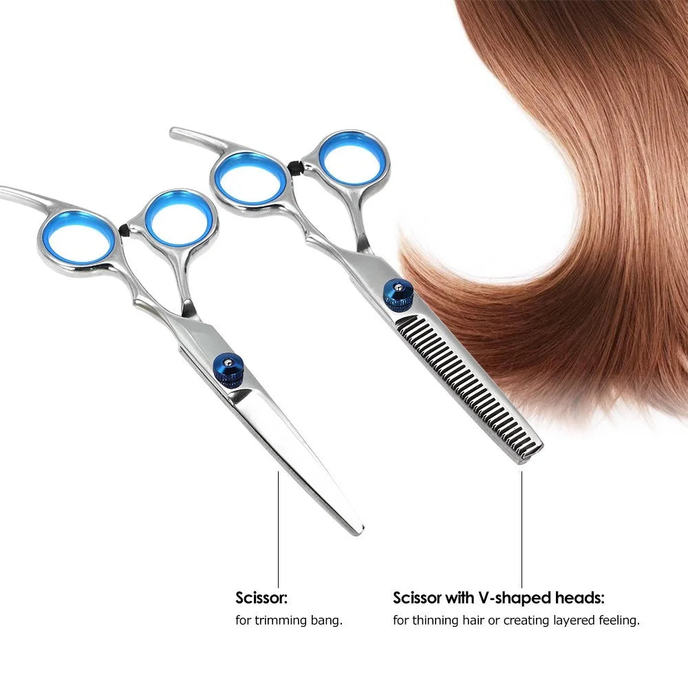 7-in-1 Professional Hair Cutting Scissors Set Hairdressing Tool Salon Home Barber Shears Hair Thinning Kit - 3