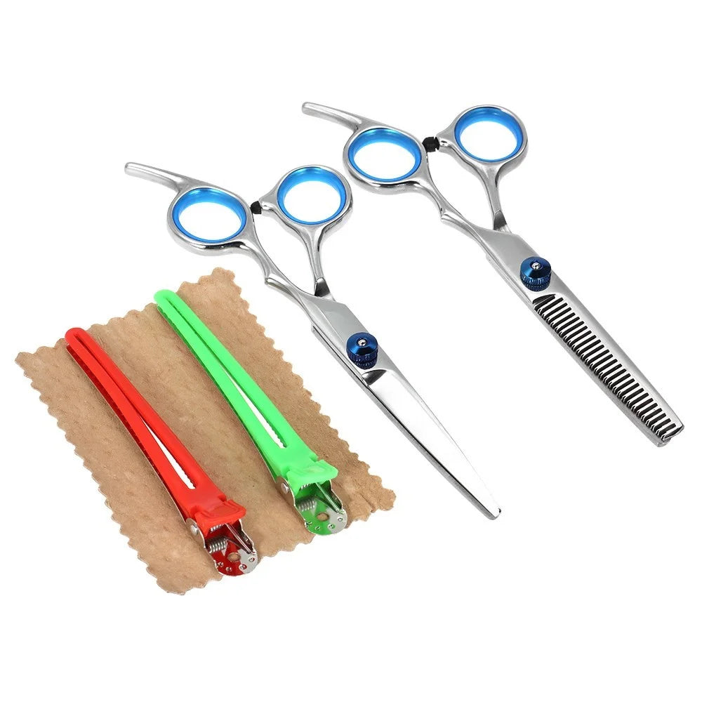 7-in-1 Professional Hair Cutting Scissors Set Hairdressing Tool Salon Home Barber Shears Hair Thinning Kit - 4