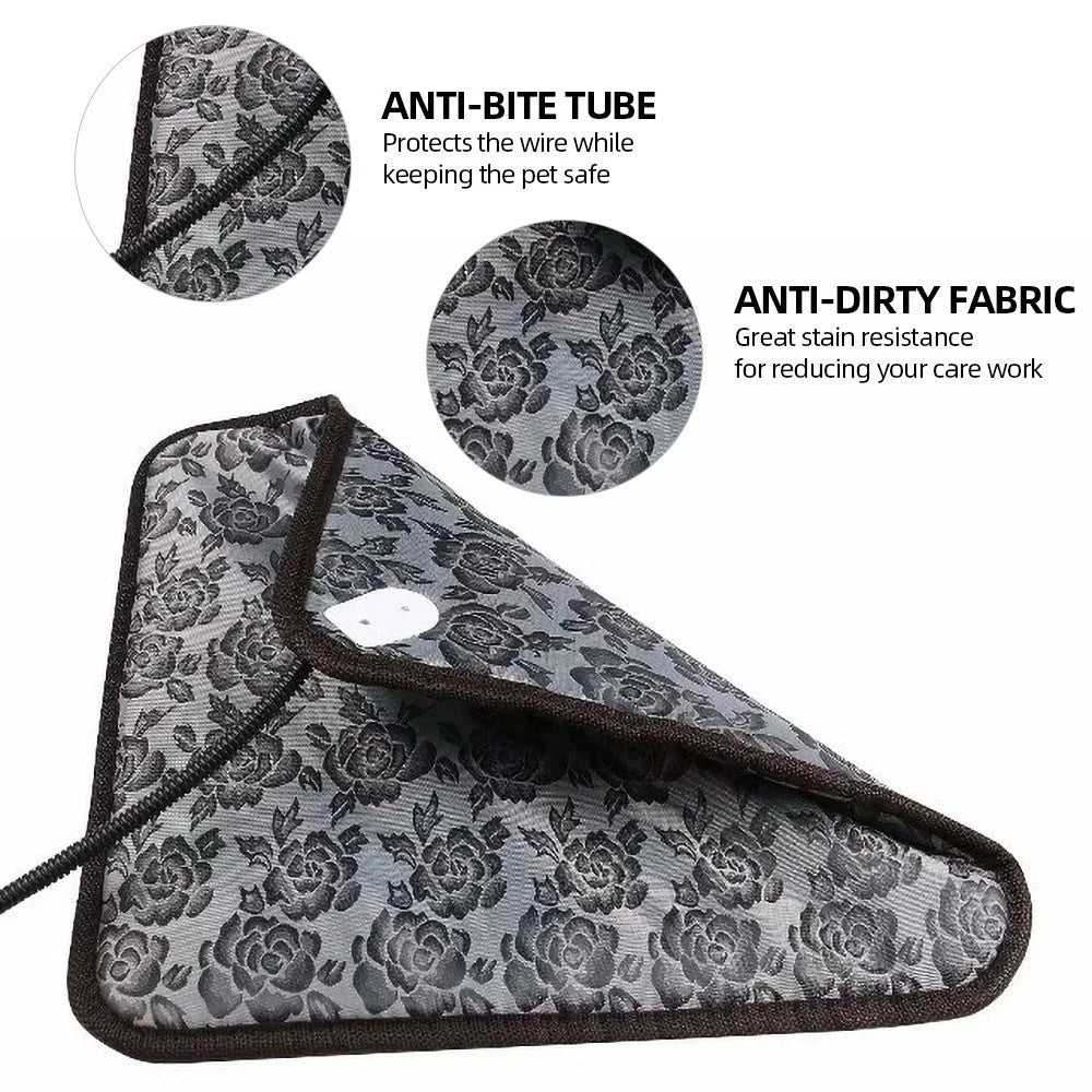 Pet Heating Pad Pet Winter Warmer Anti-Bite Tube Anti-Dirty Mat Bed Blanket Waterproof Electric Bed Mat for Dogs Cats - EU Plug - 6