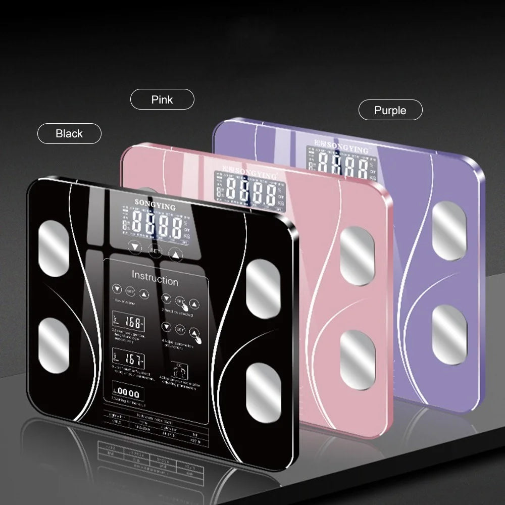 15 Kinds of Data Body Fat Scale Intelligent Electronic Weight Scale Digital BMI Scale Water Mass Health Body Composition Analyzer [English Version] - Purple - 4
