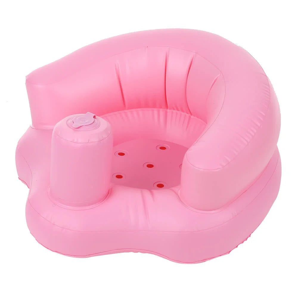 Baby Inflatable Seat Portable Summer Toddler Beach Chair Infant Support PVC Sofa for 5-24 Months Toddlers - Pink - 1
