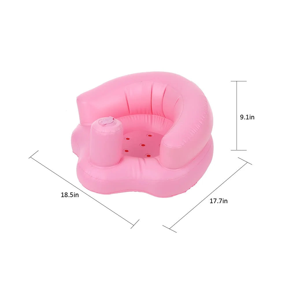 Baby Inflatable Seat Portable Summer Toddler Beach Chair Infant Support PVC Sofa for 5-24 Months Toddlers - Pink - 2