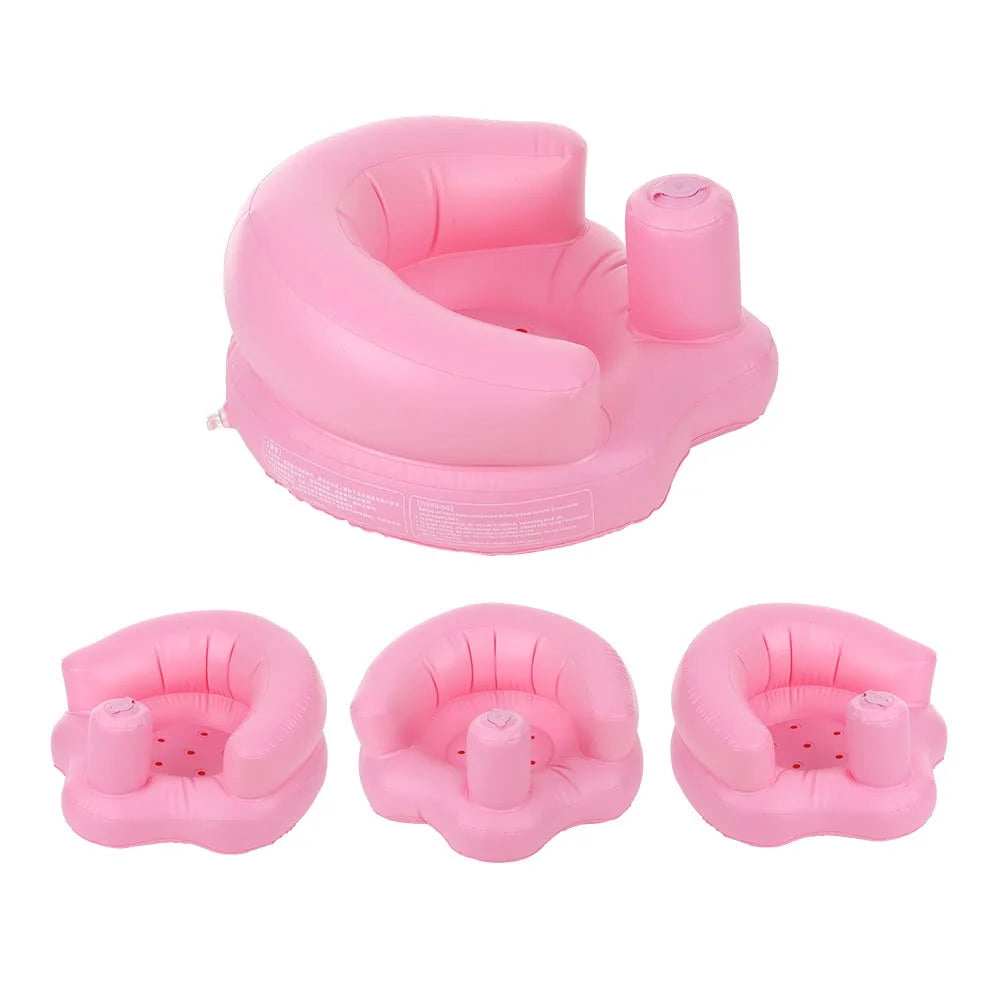 Baby Inflatable Seat Portable Summer Toddler Beach Chair Infant Support PVC Sofa for 5-24 Months Toddlers - Pink - 6