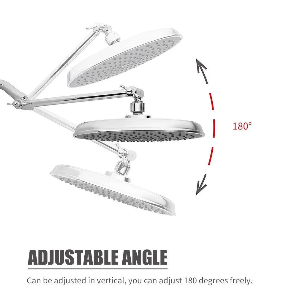 9-inch Round Rain Shower Head with Angle Adjustable Shower Head - 3
