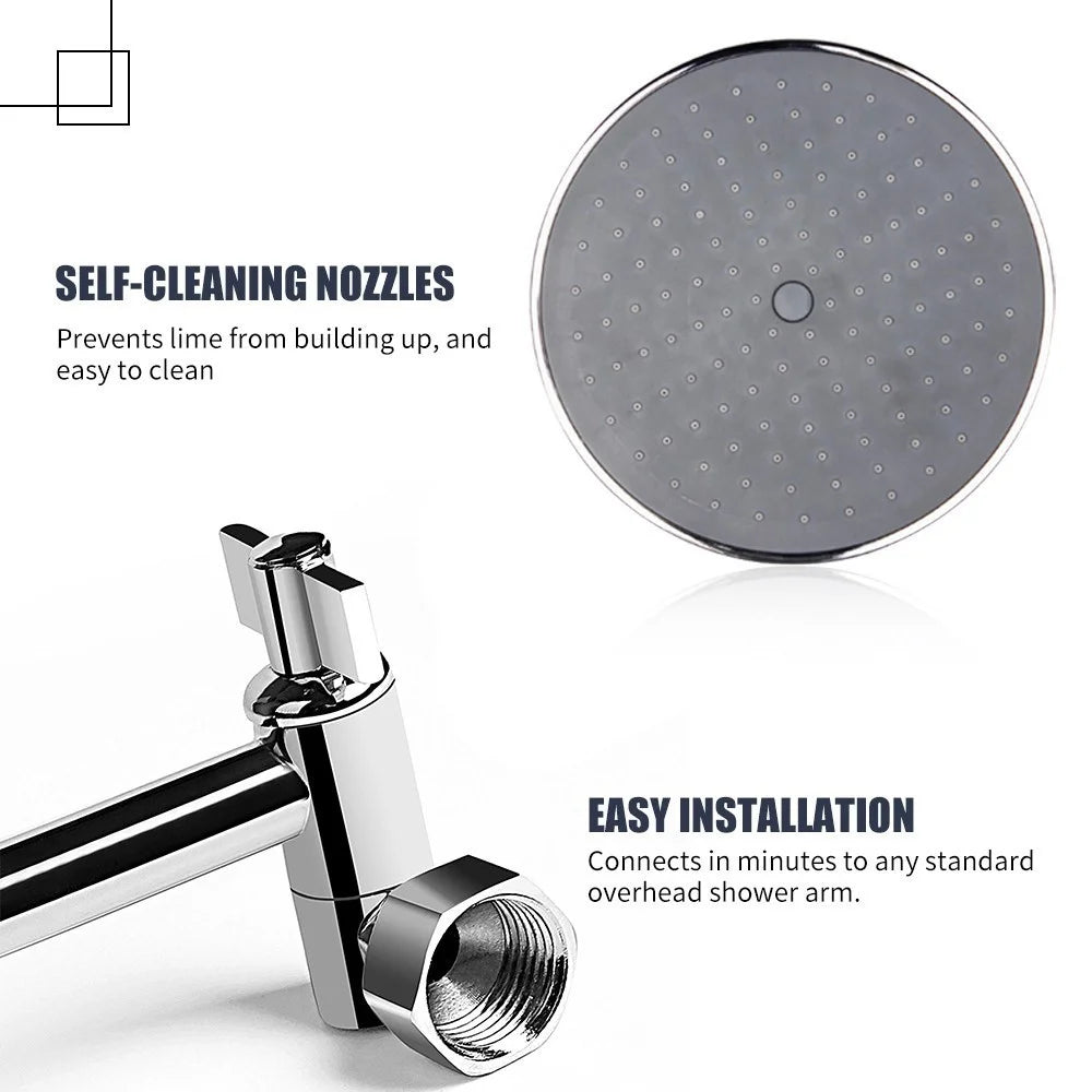 9-inch Round Rain Shower Head with Angle Adjustable Shower Head - 5