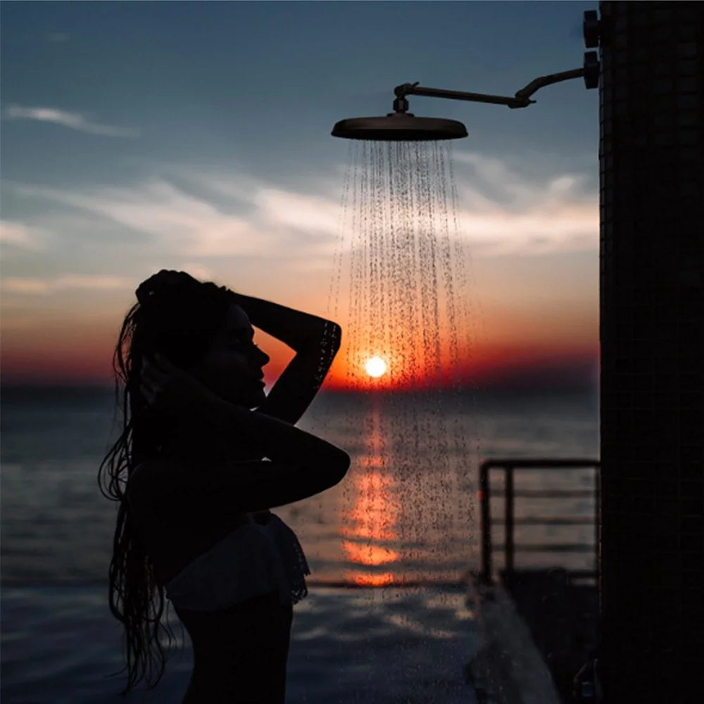 9-inch Round Rain Shower Head with Angle Adjustable Shower Head - 6