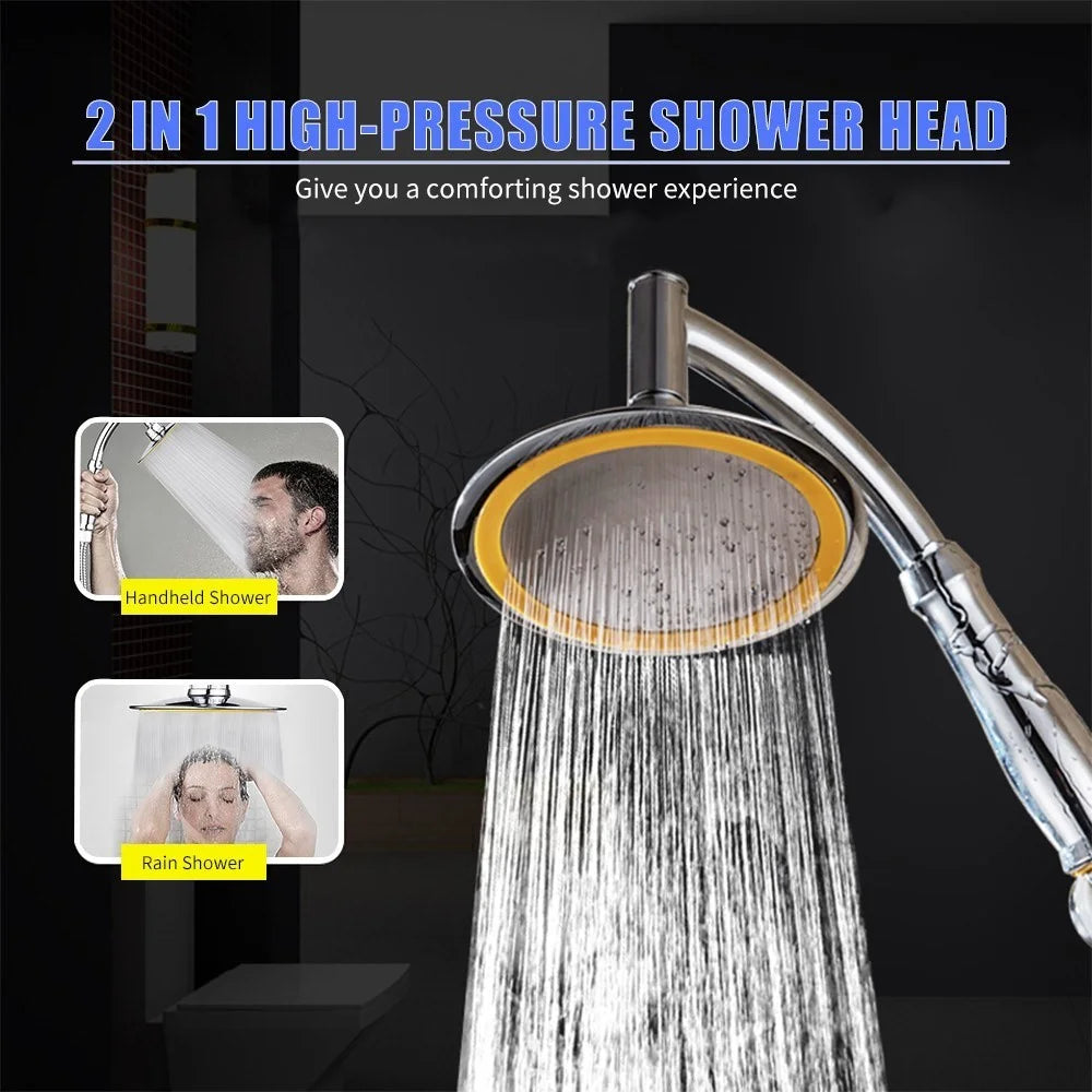 6-inch Rain 360°Rotatable Adjustable Bathroom Rain Spray  Bath Handheld Shower Head - 3