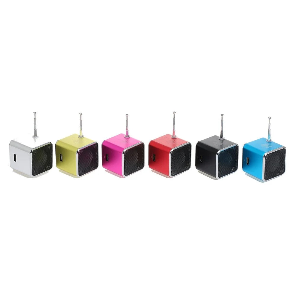 Portable 3.5mm Wired Mini Speaker MP3 Player FM Radio Music Amplifier Support TF Card U Disk - Black - 6