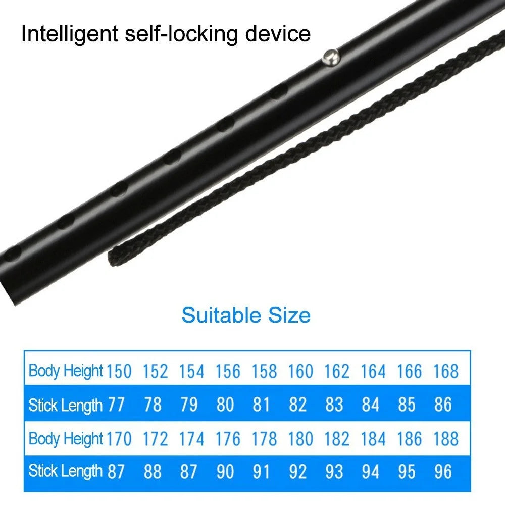 Elderly Adjustable L-ED Walking Cane FM Radio MP3 Smart Safety Fall Alarm Walking Stick - 4