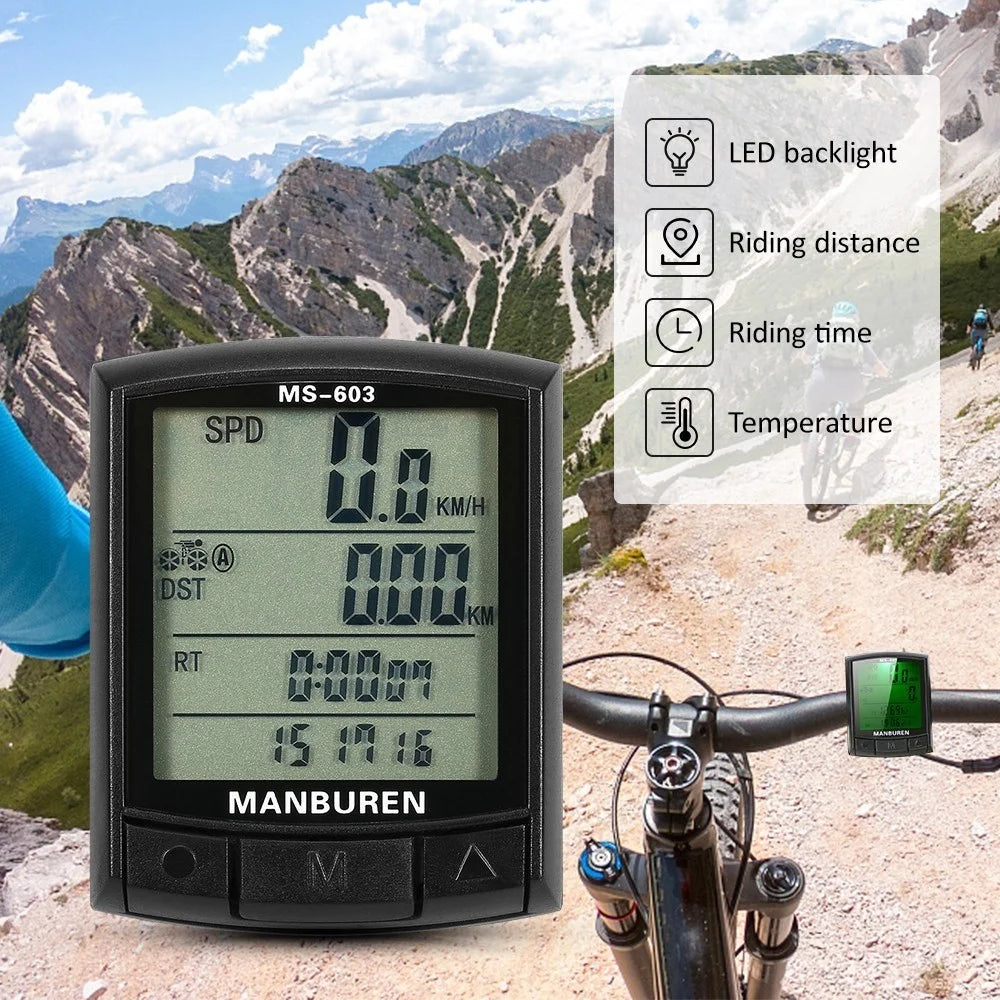 Accurate Bike Computer Bike Speedmeter Odometer MTB Road Bike Computer Stopwatch - Wireless - 2