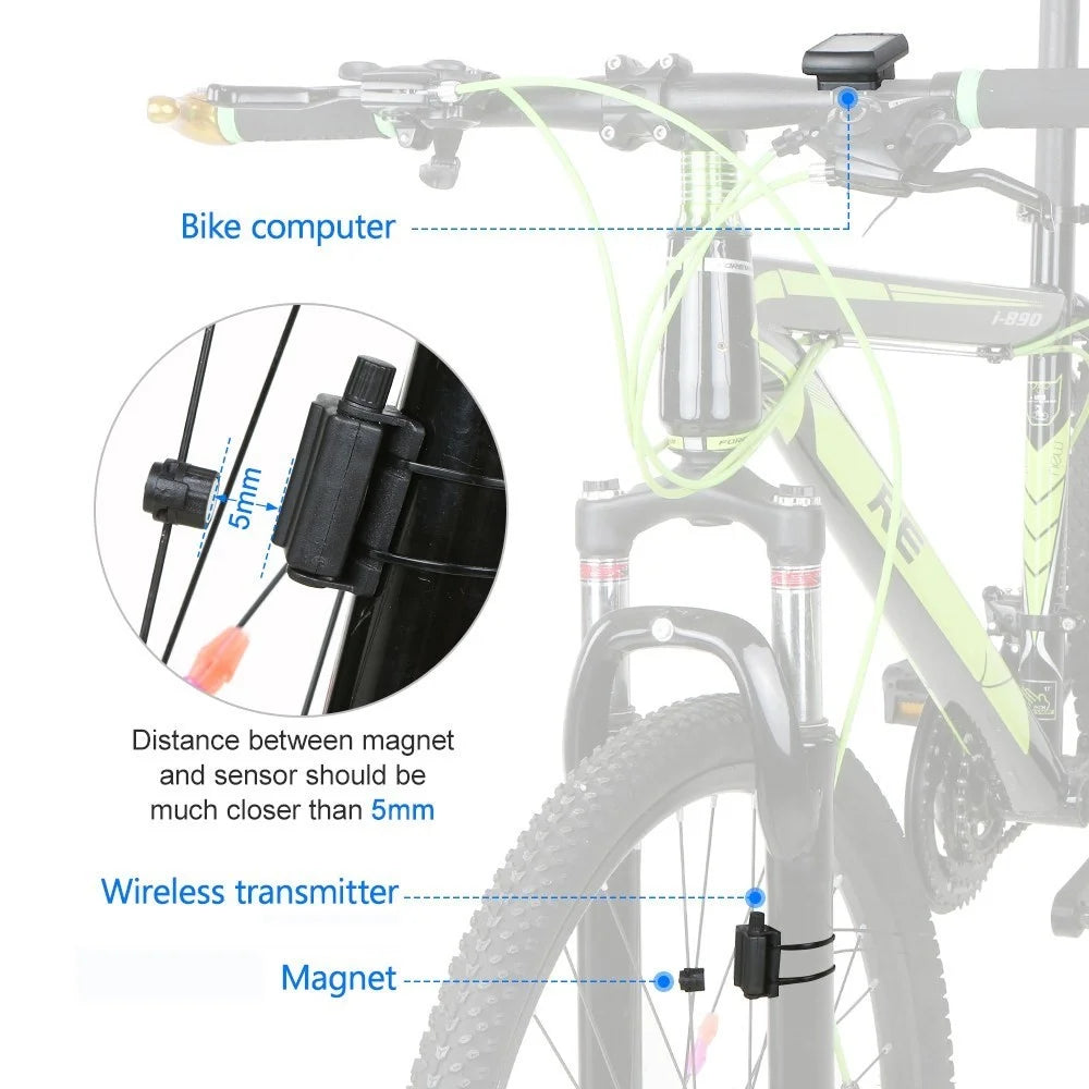 Accurate Bike Computer Bike Speedmeter Odometer MTB Road Bike Computer Stopwatch - Wireless - 5