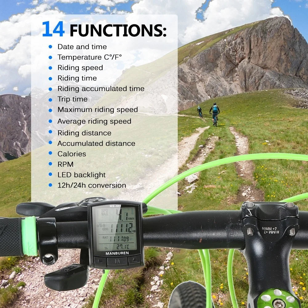 Accurate Bike Computer Bike Speedmeter Odometer MTB Road Bike Computer Stopwatch - Wireless - 7