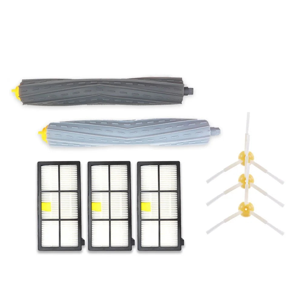3 Filters 3 Side Brushes 1 Rolling Brush Accessory Vacuum Cleaner Replacement Part for iRobot Roomba 800 900 860 880 885 980 Series - 4
