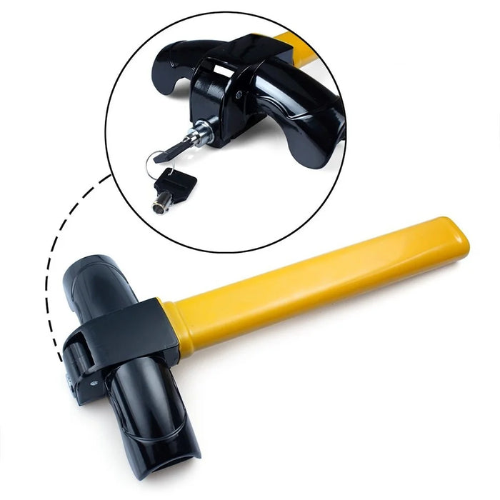 Portable Universal Anti-Theft Car Auto Security Rotary Steering Wheel Lock Cross-Key Design Key - 2