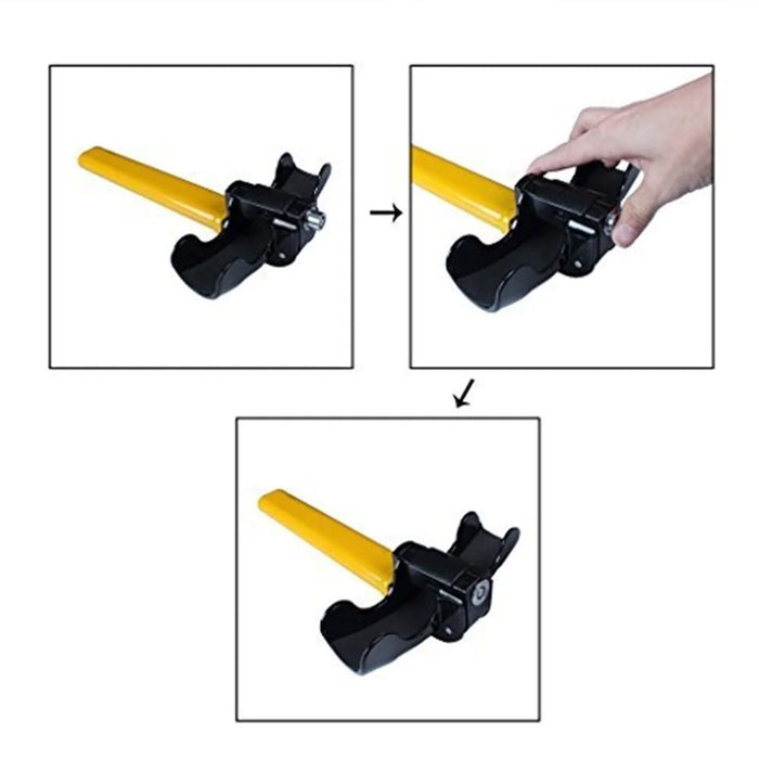 Portable Universal Anti-Theft Car Auto Security Rotary Steering Wheel Lock Cross-Key Design Key - 3