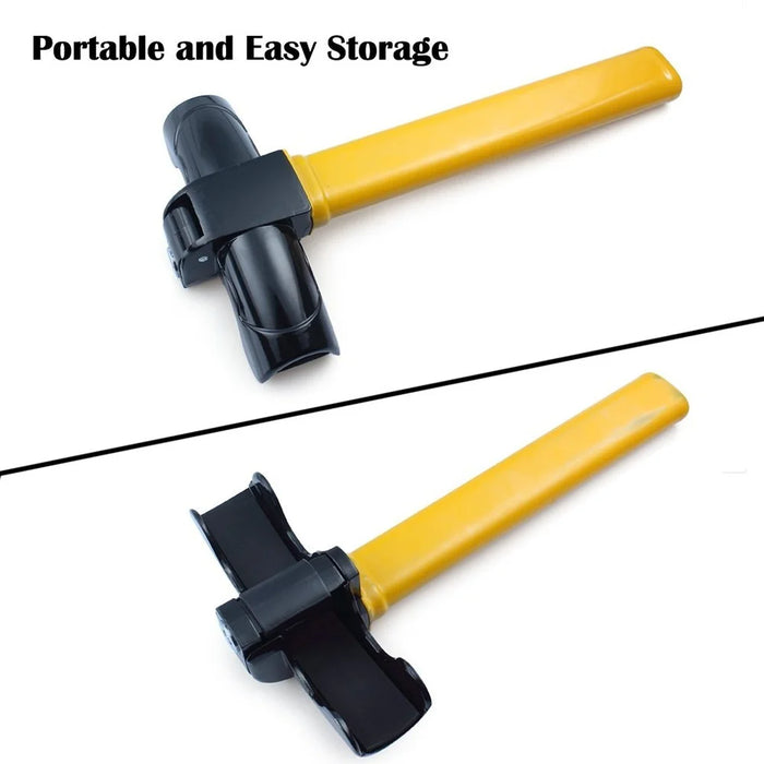 Portable Universal Anti-Theft Car Auto Security Rotary Steering Wheel Lock Cross-Key Design Key - 4
