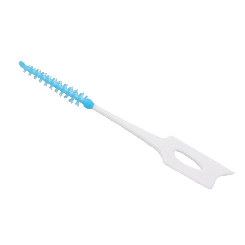 160Pcs/Set Soft Silicone Toothpick Double-ended Tooth Picks Dental Floss Interdental Brush Portable Teeth Stick Dental Hygiene Tools - Blue - 5