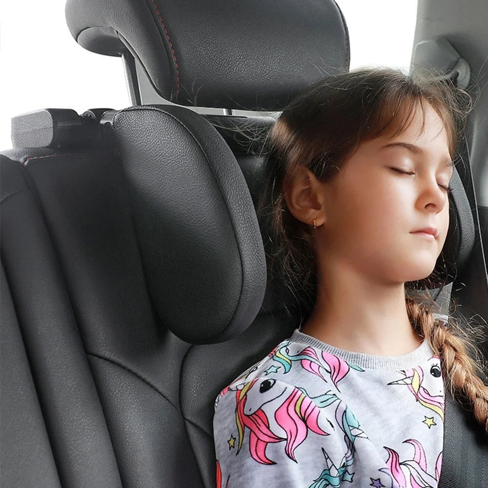 Triaxial Adjustable Car Seat Headrest Pillow Car Neck Head Shoulder Sleep Cushion - Black - 5