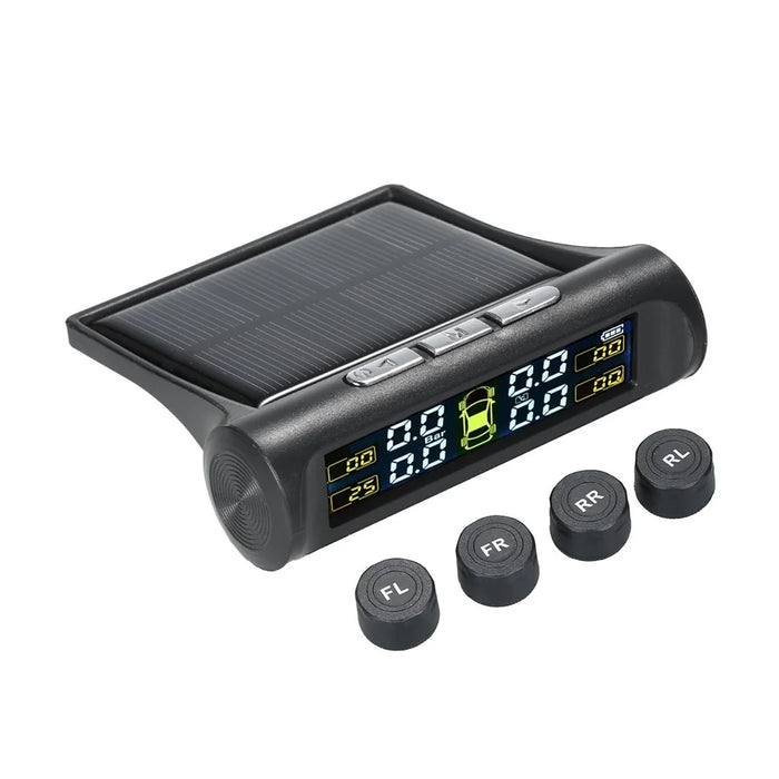 Solar TPMS Wireless Car Tire Pressure  Monitoring System with 4 External Sensors - 1
