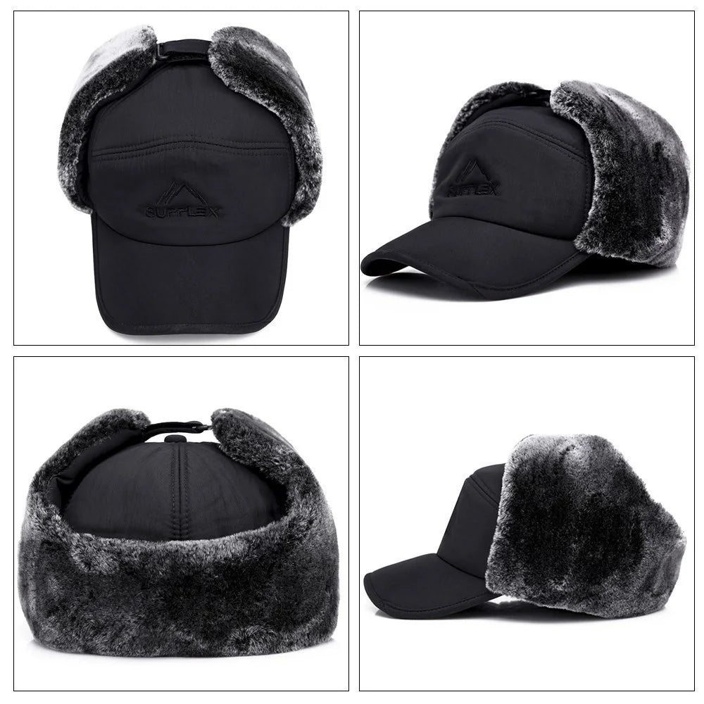 SUPPLEX Winter Warm Hat with Detachable Mask Full Face Outdoor Windproof Hat Baseball Cap - Black - 5