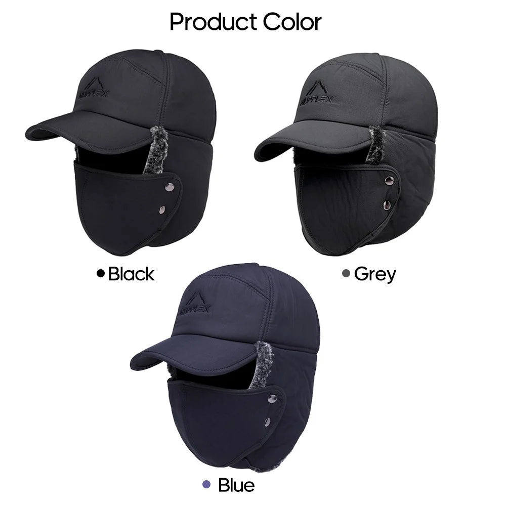 SUPPLEX Winter Warm Hat with Detachable Mask Full Face Outdoor Windproof Hat Baseball Cap - Black - 6