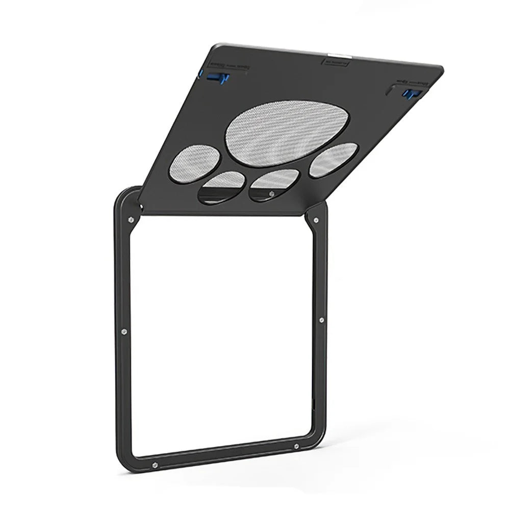 Pet Screen Door Self-Closing Durable Magnetic Flap Screen Automatic Lockable Black Door for Small Cat Kitten Puppy - 4