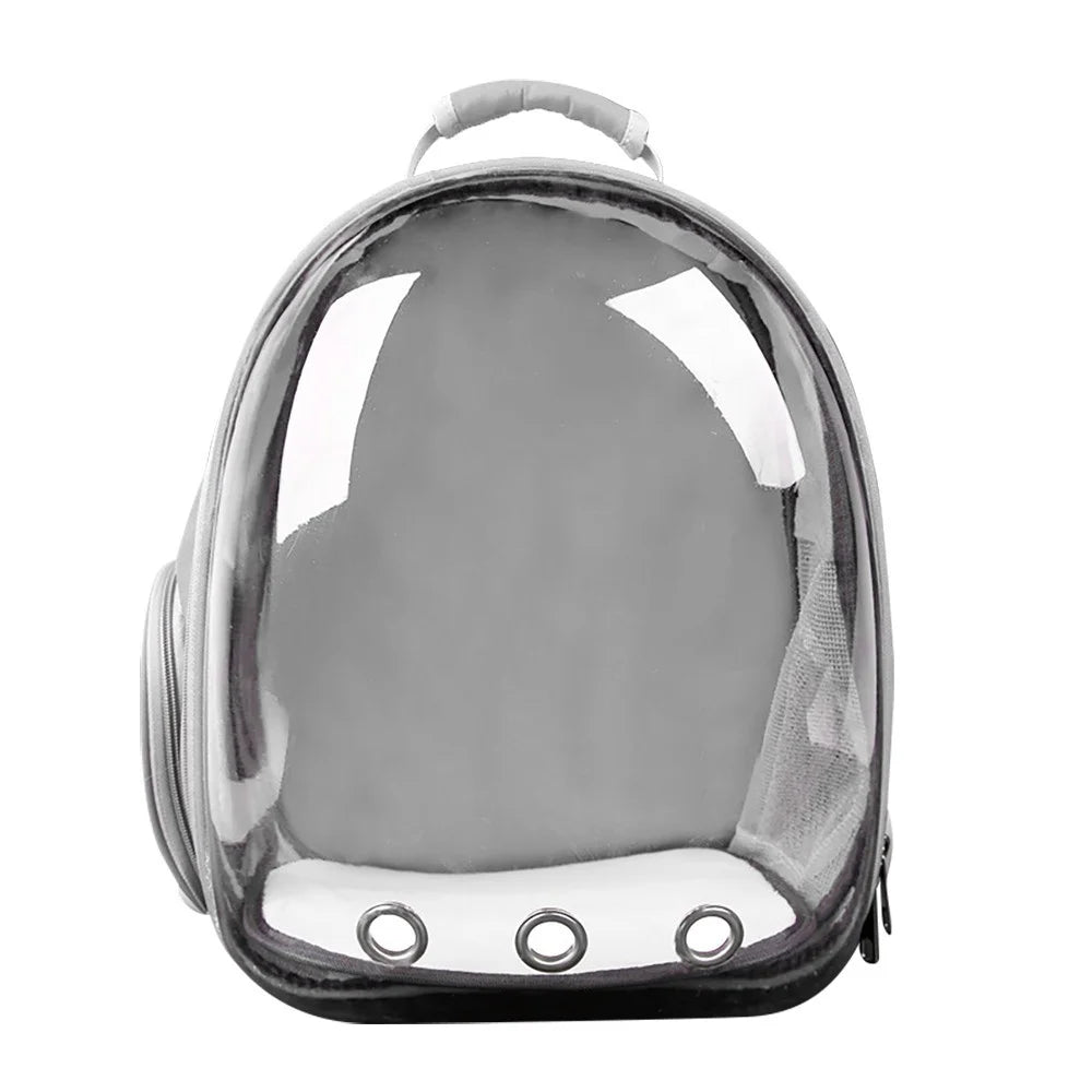 Pet Transparent Backpack Carrier Dog Cat Breathable Outdoor Travel Carrying Bag - Grey - 1