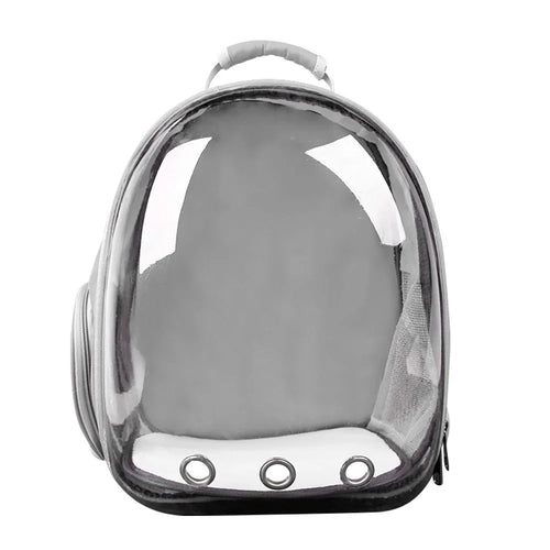 Pet Transparent Backpack Carrier Dog Cat Breathable Outdoor Travel Carrying Bag - Grey - 1