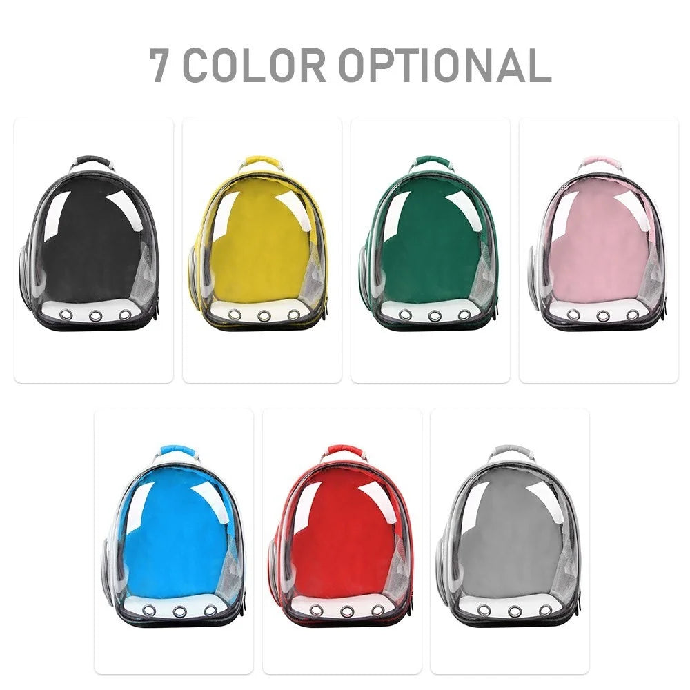 Pet Transparent Backpack Carrier Dog Cat Breathable Outdoor Travel Carrying Bag - Grey - 6