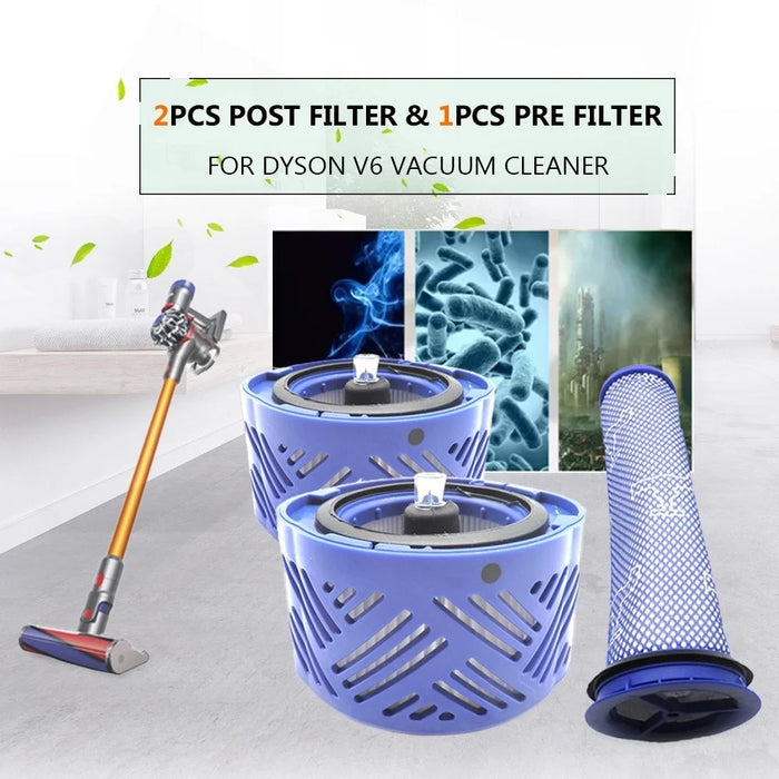 2pcs Post Filter & 1pcs Pre Filter HEPA Motor Filter Replacement for Dyson V6 Vacuum Cleaner - 1