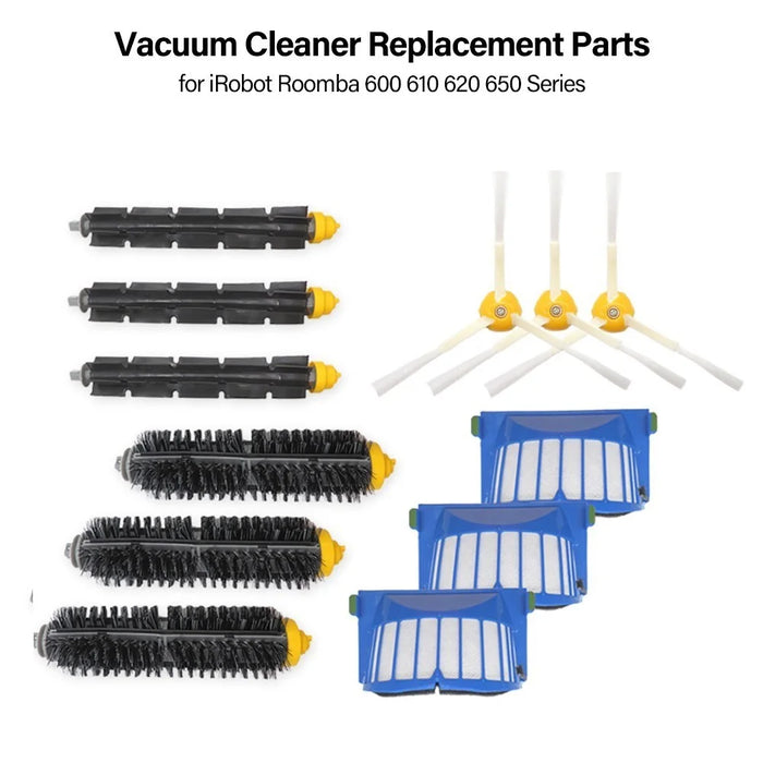 Vacuum Cleaner Replacement Part 3 Filter 3 Side Brush 3 Bristle Brush Accessory for iRobot Roomba 600 610 620 650 Series - 1