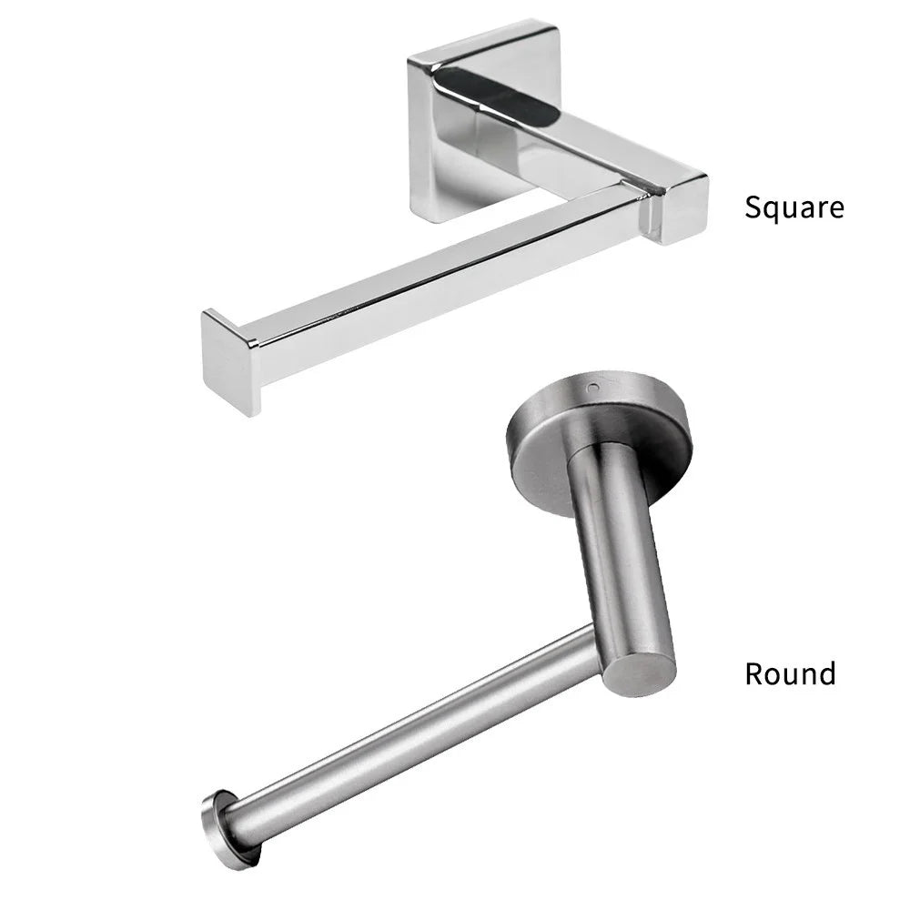 Toilet Paper Holder Polished Chrome Stainless Steel Toilet Roll Holder for Bathroom, Kitchen, Washroom Wall Mount - 3