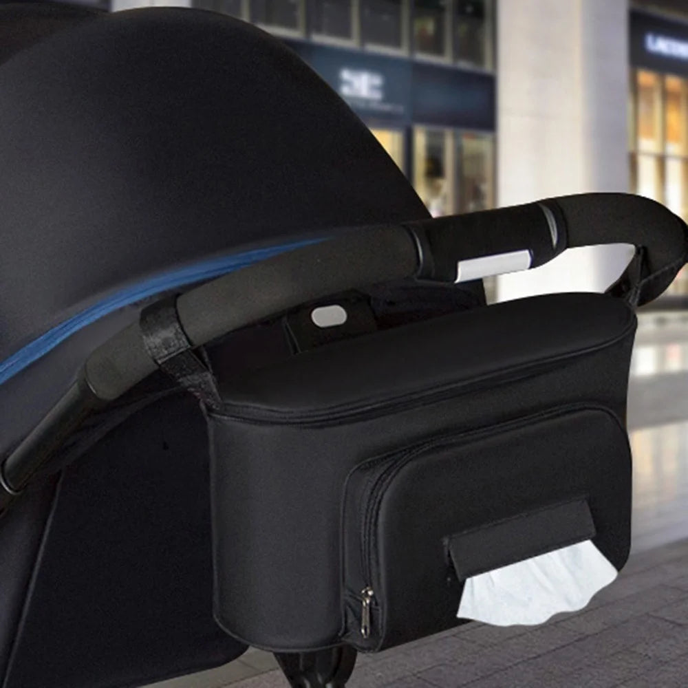 Baby Stroller Bag Organizer Bag Mama Carriage Buggy Pram Cart Basket Hook Backpack Stroller - Black - 4