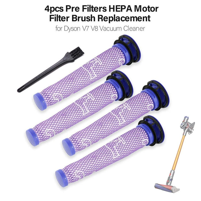 Pre Filters HEPA Motor Filter Replacement for Dyson V7 V8 Vacuum Cleaner - 4Pcs/Set - 1