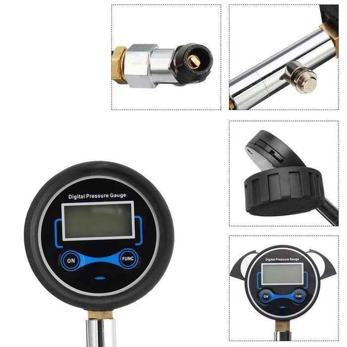 4 Units Switchable Digital LCD Tyre Tire Air Pump Pressure Gauge Tester - 3