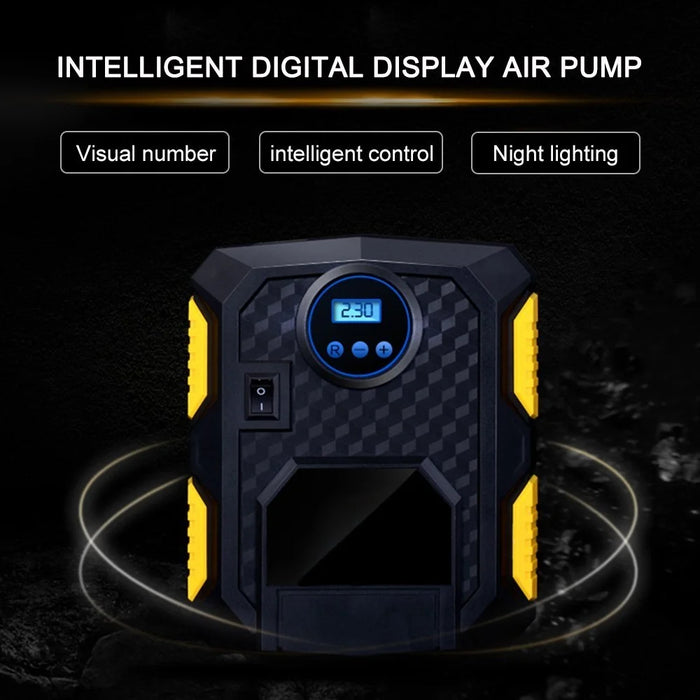 Portable Air Compressor Digital Display Car Tire Inflator Electric Auto Pump with Lightning Function - 4