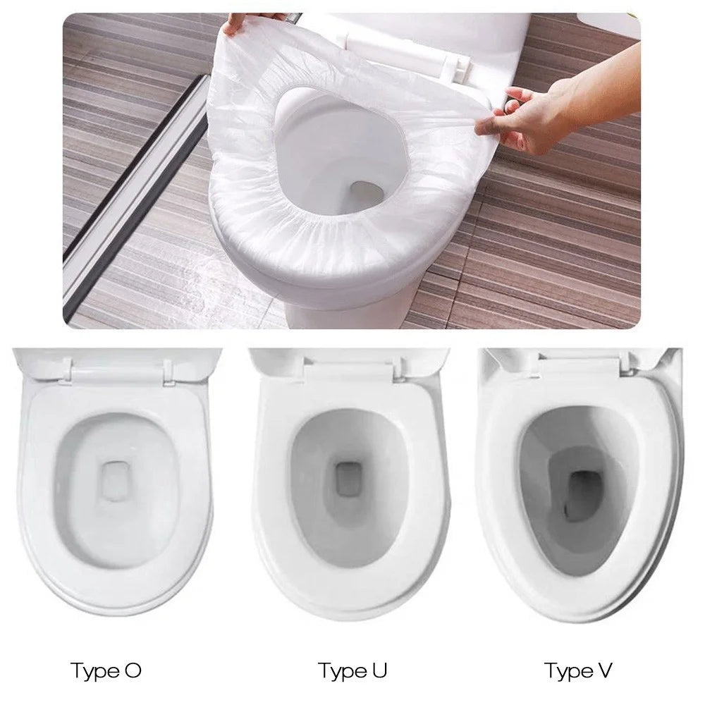 50pcs Disposable Toilet Covers Cushions Seat Cover Non-woven Business Travel waterproof Toilet Pad Prevention of Bacterial Infection - 50PCS - 2