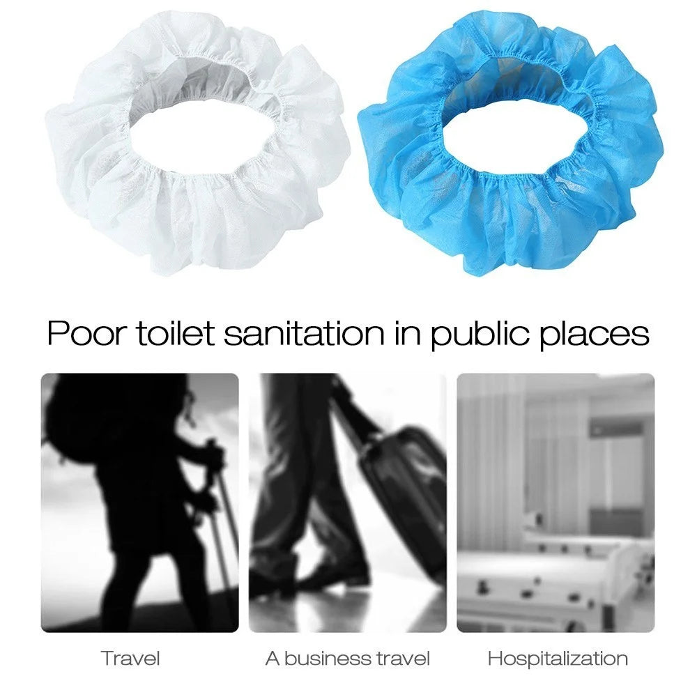 50pcs Disposable Toilet Covers Cushions Seat Cover Non-woven Business Travel waterproof Toilet Pad Prevention of Bacterial Infection - 50PCS - 5