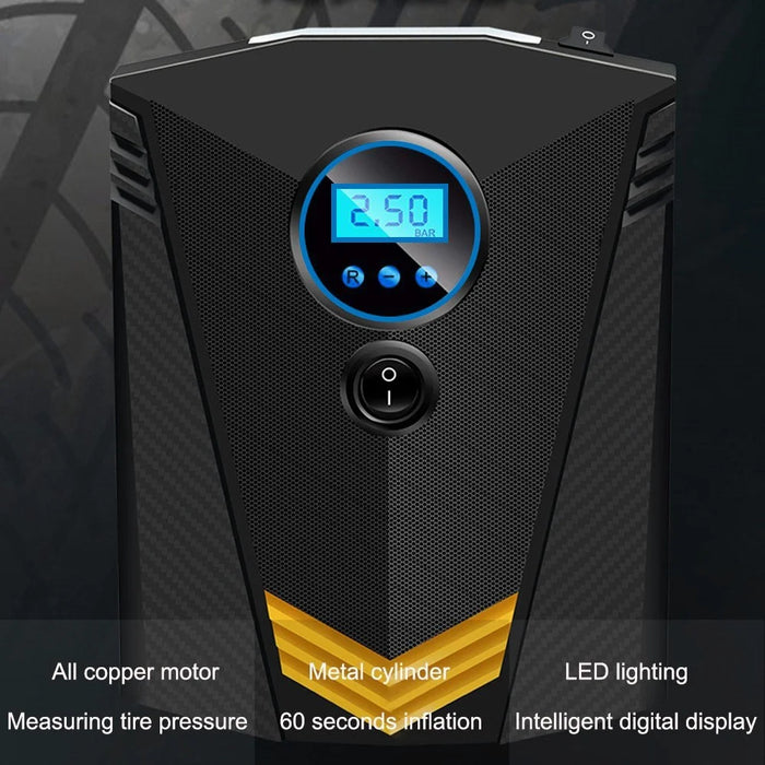 Portable Car Tire Inflator Air Compressor Auto Tire Pump with Emergency LED Lighting Function - 4