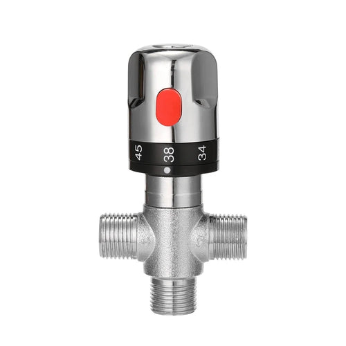 Adjustable Thermostatic Bathroom Mixer Valve Durable Brass Water Mixer Hot/Cold Water Mixing Temperature Control Valve for Home Water Heater - Type 1 - 1