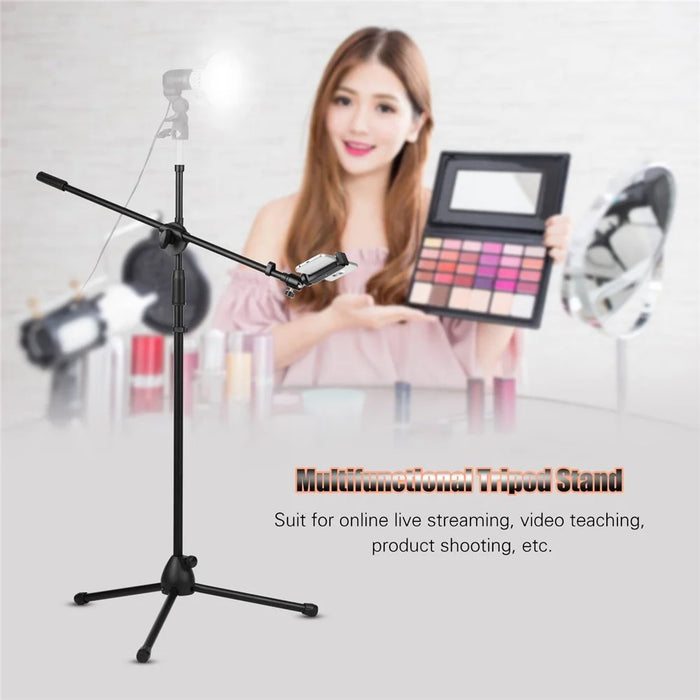 140cm / 4.6ft Adjustable Height Light Stand Aluminum Alloy Floor Tripod Stand Kit with Phone Holder Max Capacity 2kg for Live Streaming Video Shooting Photography - 6