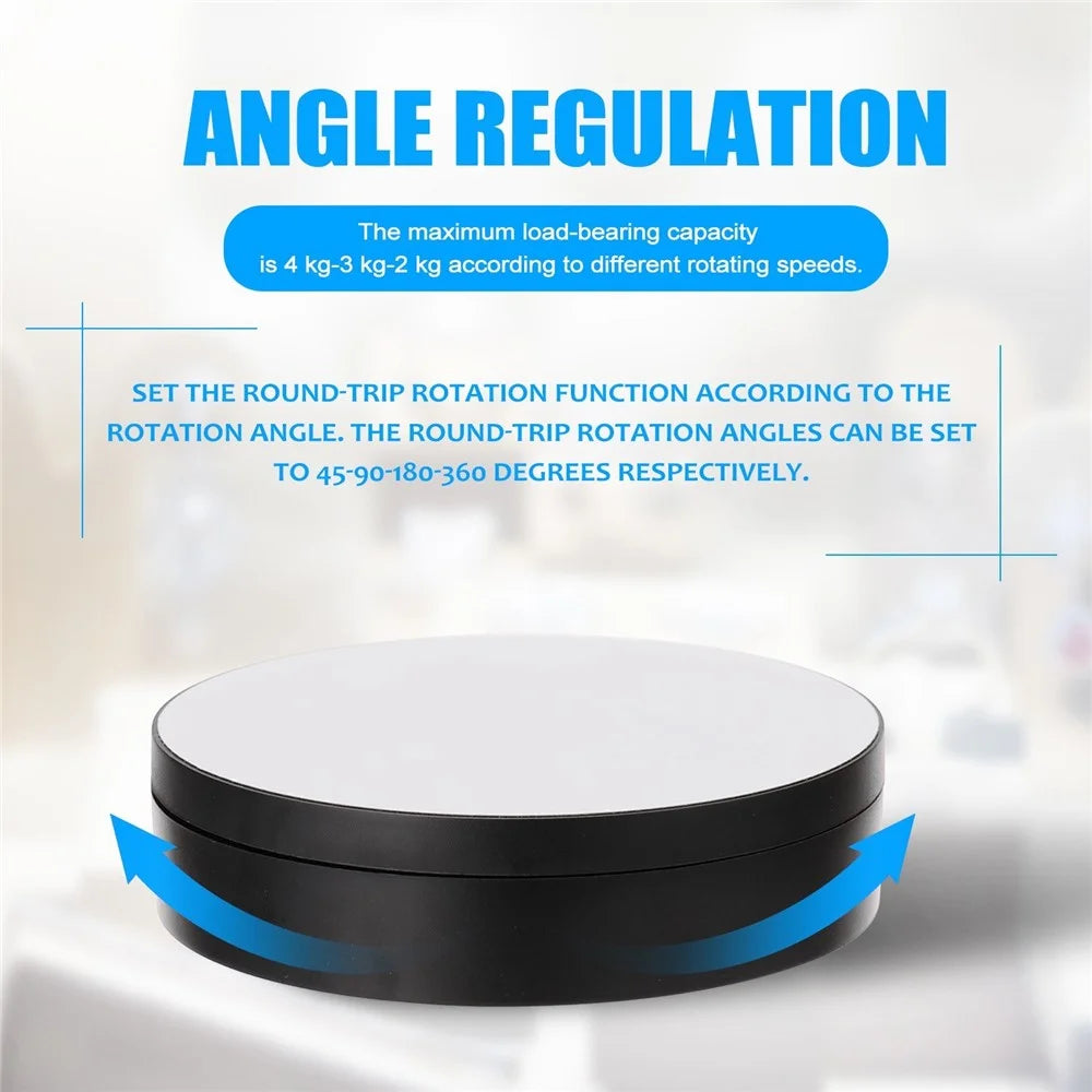 Electric 360 Degree Rotating Turntable Display Stand for Photography Video Shooting Props Jewelry Display - White - 2