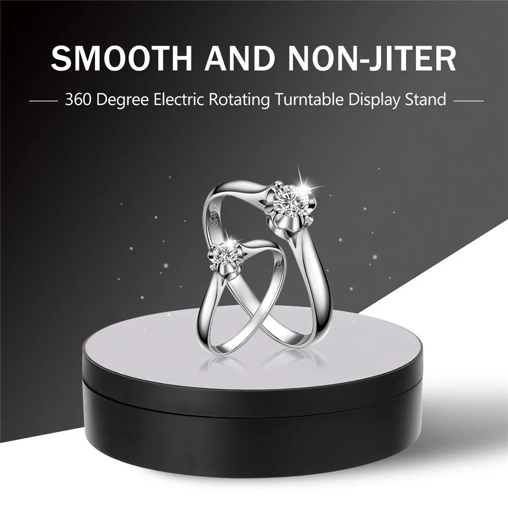 Electric 360 Degree Rotating Turntable Display Stand for Photography Video Shooting Props Jewelry Display - White - 5