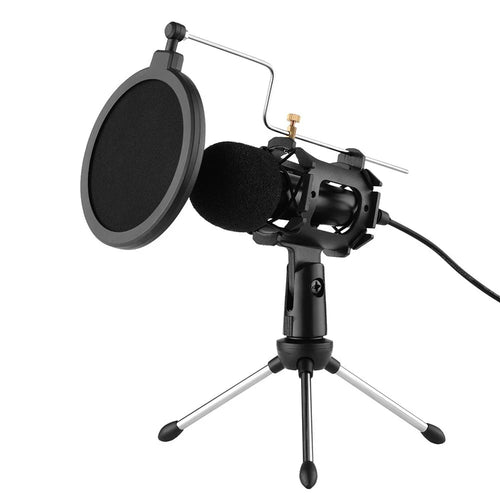 Video Microphone Kit with Mic Tripod Shock Mount Pop Filter Windshield Adapter Cable 3.5mm Plug - 1