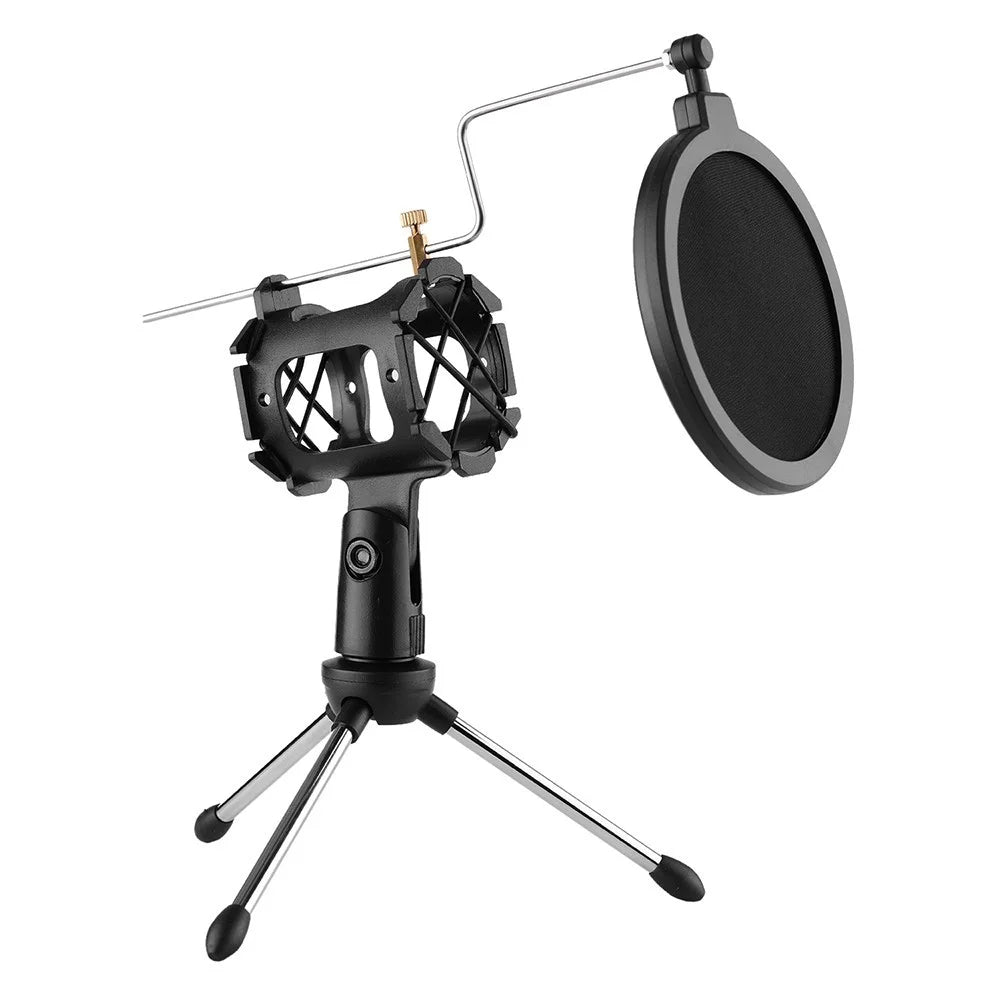Video Microphone Kit with Mic Tripod Shock Mount Pop Filter Windshield Adapter Cable 3.5mm Plug - 4
