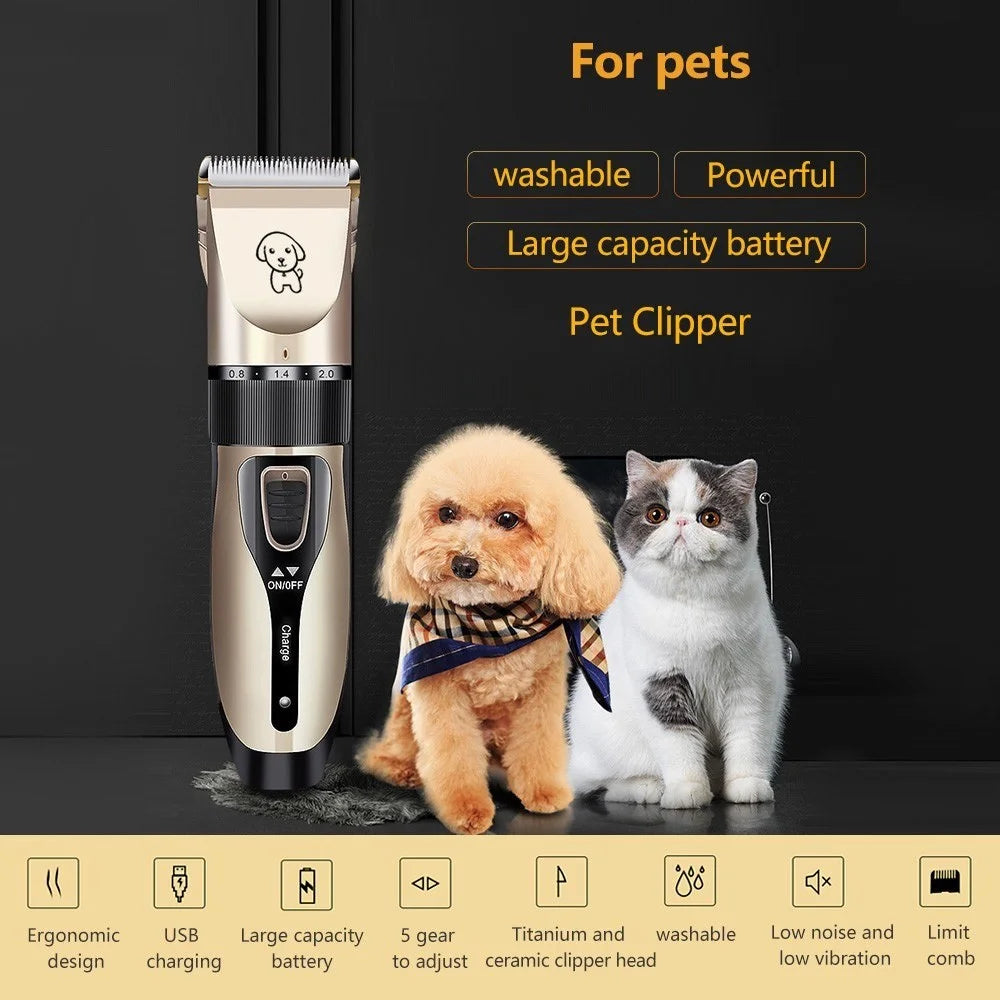 Pet Grooming Hair Clipper USB Rechargeable Shavers Hair Cutter Dog Cat Rabbit Hair Trimmer Cutter Baby Hair Clipper - Style B - 4