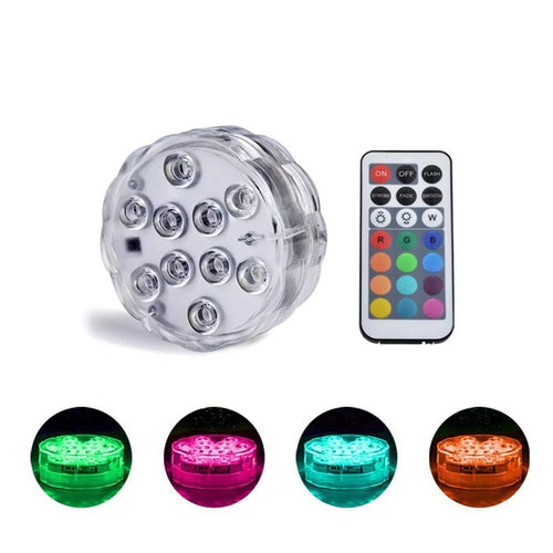 LED Lights with Remote Waterproof Underwater LED Lights Pad Battery Operated - 1