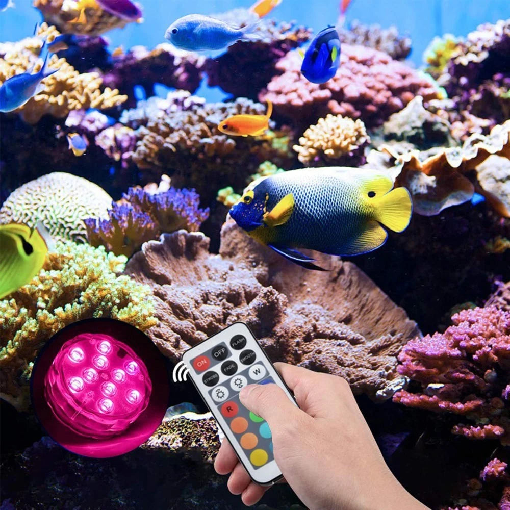 LED Lights with Remote Waterproof Underwater LED Lights Pad Battery Operated - 2